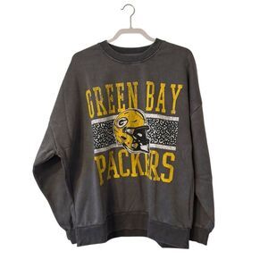 NFL Green Bay Packers Women's Gray Oversized Sweatshirt Size Medium